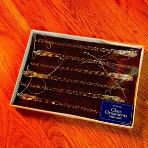 Set of 6 Glass Ornaments